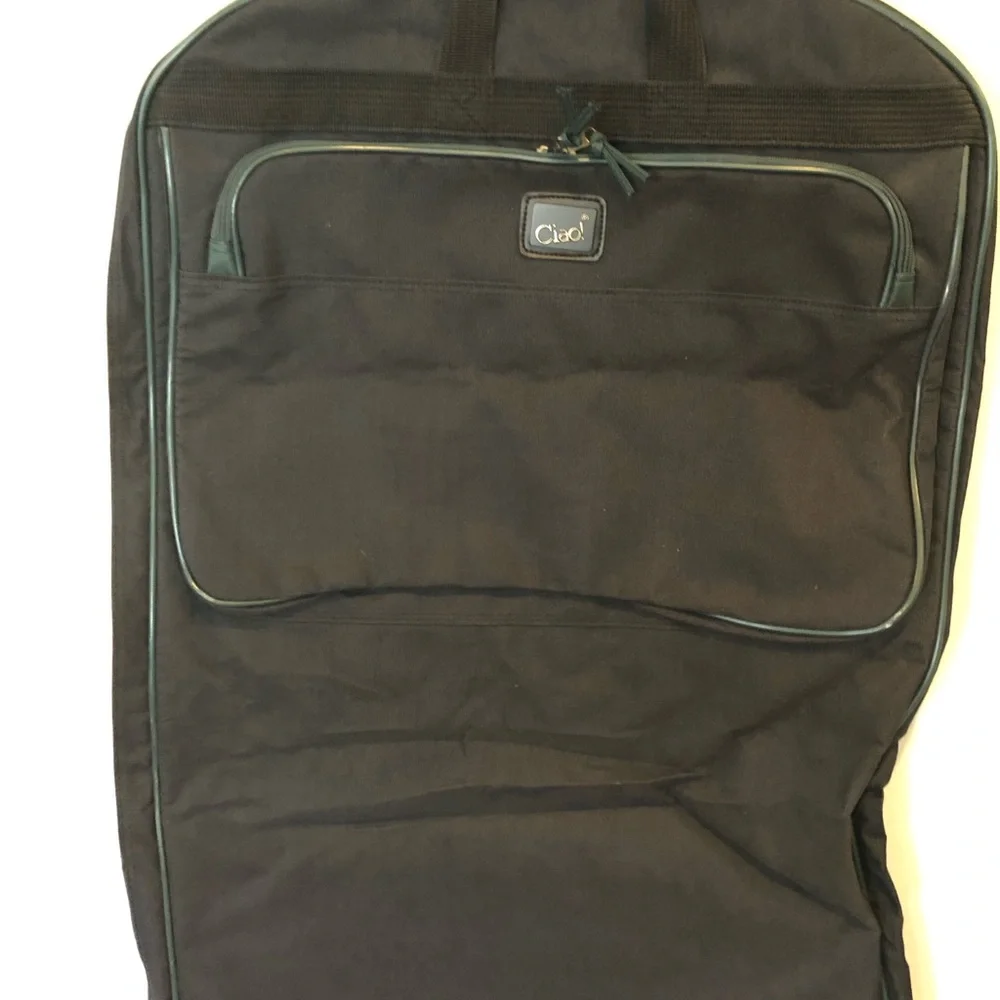Ciao Black Men's Travel Garment Bag with Front Pocket